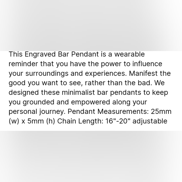 Manifest good bar necklace fortune and frame sterling silver 925 - Picture 3 of 4